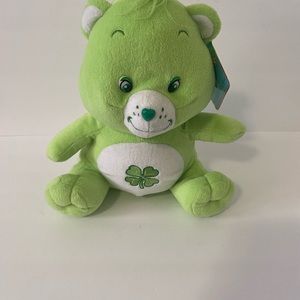 NWT Care Bears Plush Green Good Luck Bear 2003 12”